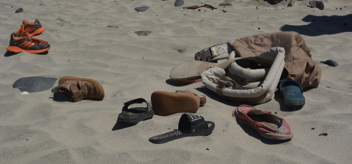 flip flops in the sand